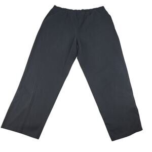 White Stag Pants Womens 12P Large Petite Black Elastic Waist Pull On Capris